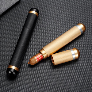 Aluminum Alloy <b>Cigar</b> <b>Tube</b> Gold And Black Portable Waterproof With Strong Seal For <b>Cigar</b> Storage - Product Image 3