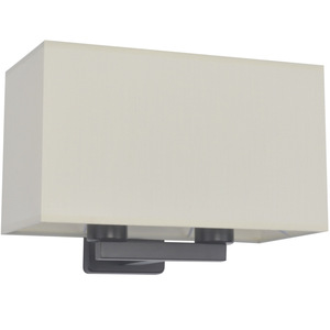 Lámpara de pared minimalista de doble cabezal, fuente de luz LED de tela, base de bombilla E27, control de interruptor para dormitorio, vestíbulo de hotel, color negro - Product Image 5