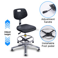 Chaise de laboratoire ESD moderne avec roulettes pivotantes réglables, dossier en polyuréthane, pour hôpital, laboratoire, école, atelier