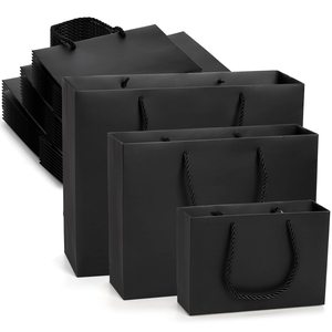 Bolsas de Regalo de Papel Negro al por Mayor con Logotipo, Bolsa de Compras de Papel con Asa, Venta Caliente - Product Image 3
