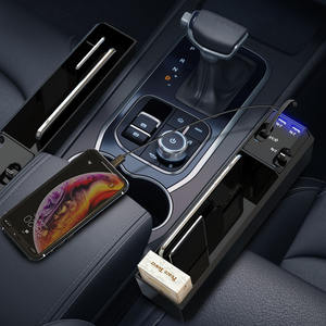Organizador de relleno de huecos de asiento de coche, con 2 puertos USB y 3 cables de carga de tipo C, 8 pines, caja de almacenamiento Micro multifuncional - Product Image 6