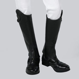 Protège-jambes demi-chaps en cuir pour l'équitation, taille et couleur personnalisables, service OEM, logo personnalisé VALNERO - Product Image 2