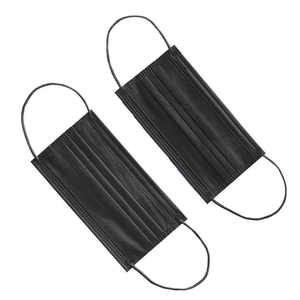 Masker wajah hitam tidak ditenun, masker wajah warna hitam tipe II IIR, masker wajah Marcarillas sekali pakai 3 lapis - Product Image 3