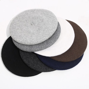 Béret français en laine couleur unie bonnet chaud chapeau artiste peintre fantaisie laine béret français chapeau couleur unie béret casquette pour femmes filles - Product Image 1