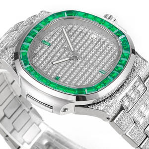 Montre mécanique automatique de luxe entièrement en diamant, montre de créateur étanche et élégante pour hommes avec logo personnalisé - Product Image 1