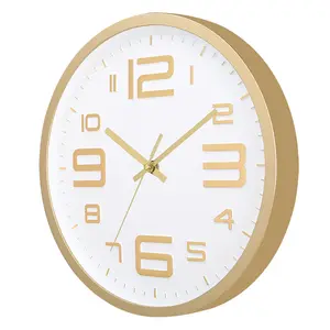 12英寸经典设计塑料挂钟30CM现代创意简约静音挂钟礼品白色墙面装饰钟