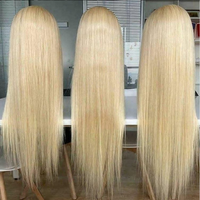 Perruque lace frontal wig naturelle blonde pour femmes, 613, Prix de gros, cheveux humains