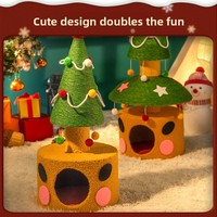 Arbre à chat de Noël, tour pour chat avec poteau à gratter en corde de sisal, condo pour chat en peluche, meubles pour chats d'intérieur, fournitures pour animaux de compagnie
