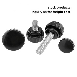 M3 M4 M5 M6 M8 M10 M12 Carton Stainless <strong>Threaded</strong> Knurled Head Thumbscrew Black Plastic Round Handle Adjustment Thumb <strong>Knob</strong> Screw - Product Image 6