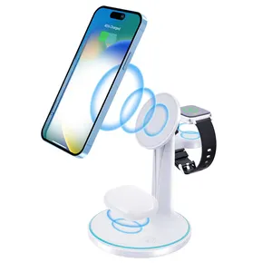 3 IN 1 Wireless Charger Stand For Phone Wireless Charger Qi Fast Wireless Charging Stand For Airpod Iwatch 15W Charger Station