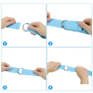 Estiramiento de algodón correa de yoga cinturón de yoga con hebilla de anillo en D de metal ajustable banda elástica para Fitness Pilate - Product Image 5