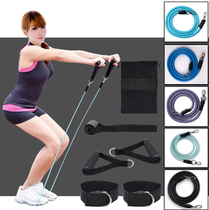 Vendita calda regolabile durevole corpo Home Gym Fitness <span class=keywords><strong>kit</strong></span> <span class=keywords><strong>allenamento</strong></span> di alta qualità TPE 11 pezzi Set di fasce di resistenza del tubo - Product Image 3