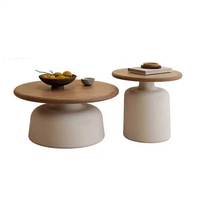 Table basse ronde en bois massif écologique et durable pour salon, mobilier de maison, petit appartement, style simple et moderne, nouveauté 2026, pour hôtel