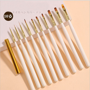 Blanc 12 UV Gel Nail Art Pinceau Peinture Manucure Acrylique Nail Liner Brosse et Stylo Dotting Fournitures Nail Art - Product Image 2