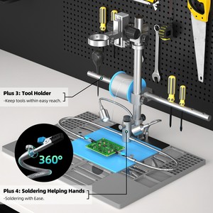 Andonstar Microscopio <span class=keywords><strong>digital</strong></span> Trinocular <span class=keywords><strong>HDMI</strong></span> con pantalla de 10 pulgadas + Base de extensión para reparación de PCB - Product Image 4
