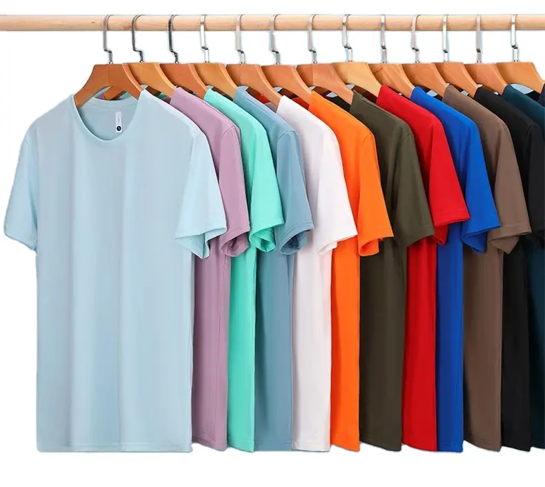 Camiseta unissex com logotipo personalizado de 13 cores, camiseta lisa de manga curta, resistente a manchas e à prova d'água, 190g de algodão, camiseta branca masculina