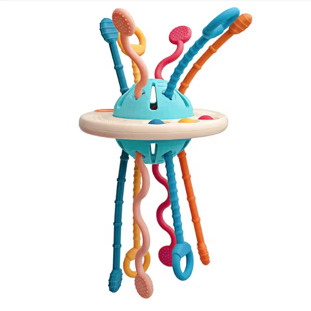 Baby Sensory Toys Montessori Pull String Learning Ropes with Simple Bubble &Sliding Balls for Motor SkillsTactile Stimulation