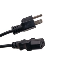 Kabel Daya 15A 125V 14AWG NEMA 5-15P ke IEC C13 untuk Komputer, Server