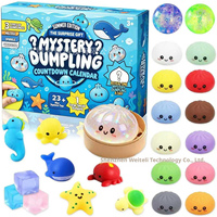 Jouets Squishy 2026 : Kit Boîte Calendrier de l'Avent en Forme de Boule, Jouet de Décompression à Presser au Sucre de Malt, Boîte Amusante Squishy
