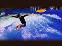 Simulateur de surf à vague artificielle commercial, capacité intérieure/extérieure, prix direct d'usine, bleu clair
