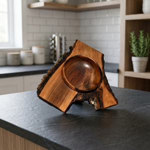 Ensemble de bols de service en bois d'acacia écologiques, imprimés émail vintage de luxe, avec design personnalisé pour les fêtes - Product Image 1