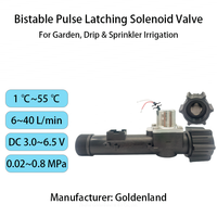 Çift Durumlu Darbeli Solenoid Su Vanası Fabrikası DC 3.0-6.5V G3/4 OEM Düşük Güçlü IP67 Pille Çalışan Plastik Hidroponik S320B