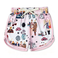 Shorts de plage décontractés pour filles, imprimés personnalisés, respirants, grandes tailles, taille mi-haute, motif dessin animé, en tissu tricoté