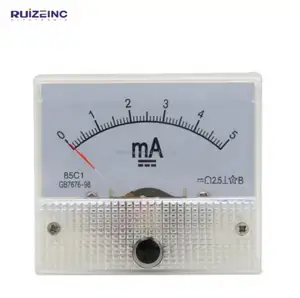 85C1 85C1-MA Analog Ammeter AC Panel Meter saat ini mengukur 1MA 5MA 10MA 20MA 50MA 100MA 200MA 300MA 500MA