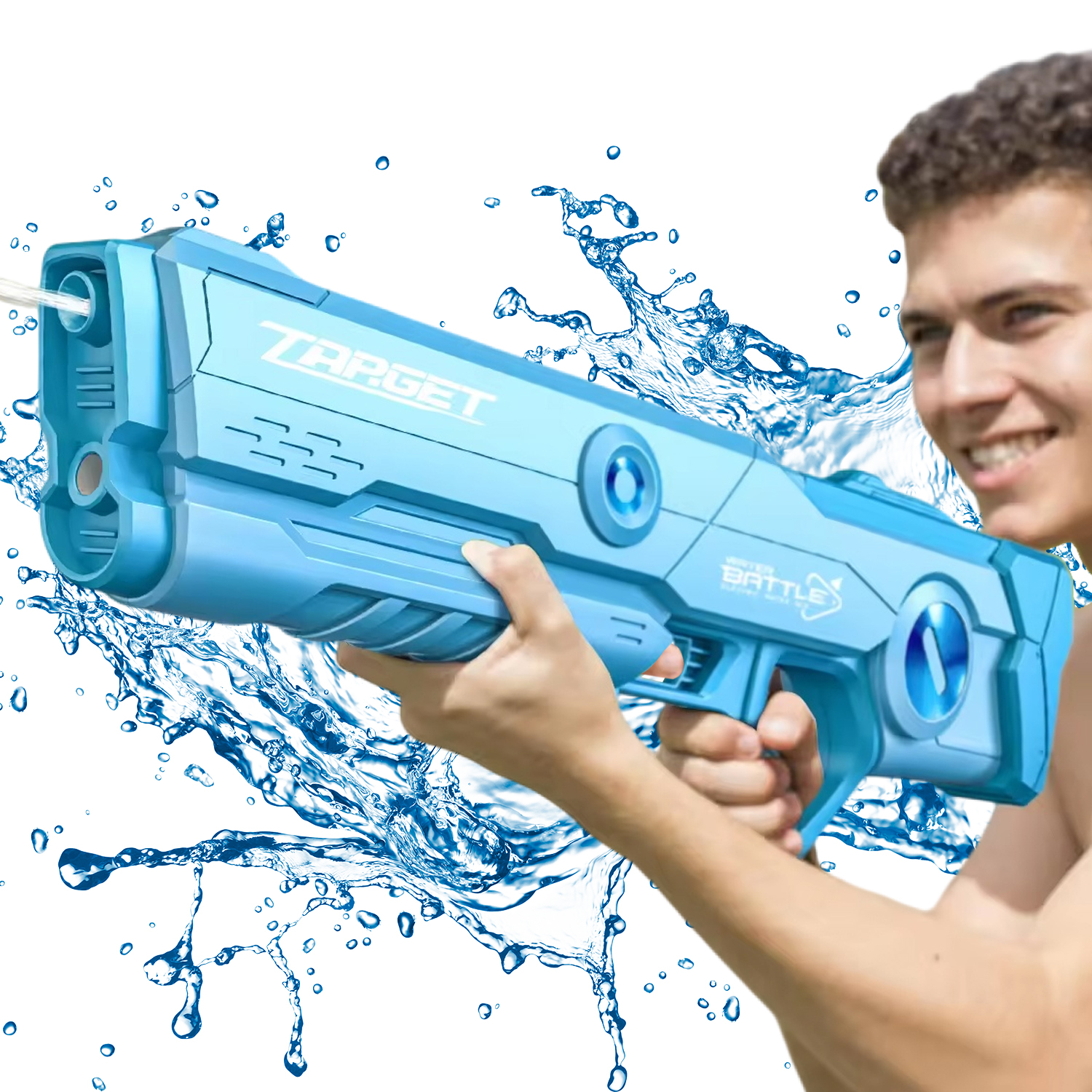 Newest Water Squirt Guns Battery Powerful Electric Water Machine Gun 820ML Water Tank Pool Outdoor Toys for Kids Adults