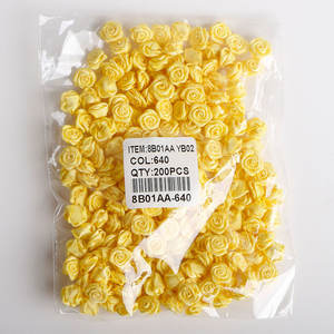 中国製の手作り装飾ミニレザーローズフラワー1cm 3Dフラワーアップリケ、靴、バッグ、ヘアアクセサリー用 - Product Image 6