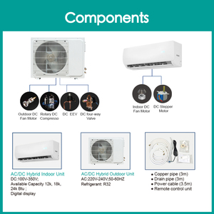 Aire Acondicionado Solar Híbrido <span class=keywords><strong>AC</strong></span>/DC de Energía Solar 12000BTU 18000BTU 24000BTU con WIFI Enfriamiento Gratuito Precio de Fábrica - Product Image 4