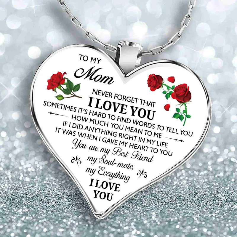 إلى أمي الجدة ابنة القلب قلادة قلادة الأسرة مجوهرات هدايا عيد الأم