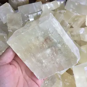 Alta Qualidade Atacado Natural cru cristal áspero quartzo cubo pedra branca Islândia Spar Calcite Pedra Áspera Calcita Óptica