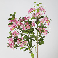 Fleurs artificielles de pêcher effet naturel, très demandées, imprimées en 3D, 5 branches, feuilles suspendues en forme de cloche, pour décoration intérieure