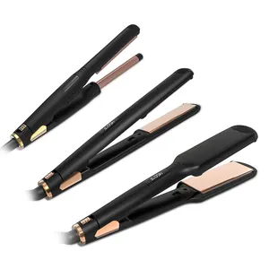 Professional Private Label Flat iron Titanium PTC Heat 450 Temp Curling Salon Portable Hair Straightener