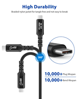 Nuevo Cable de Carga Rápida USB Tipo-C de 5A y 100W con Transferencia de Datos de 10Gbps, Revestimiento de Nailon, 4K 60Hz para iPhone y Computadora/Impresora