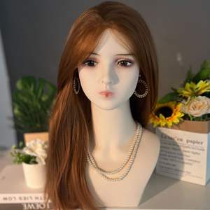 Nuevo estilo peluca cabeza modelo tocado accesorios <span class=keywords><strong>de</strong></span> exhibición, muñeca realista modelo cabeza collar pendientes foto Cosplay cabeza ficticia - Product Image 4