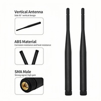 Antena WiFi Lipat Omnidirectional 2.4G 5.8G Polarisasi Vertikal ABS High Gain 5dBi Male untuk Router Nirkabel