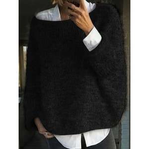 Women's Pink Crew Neck Long Sleeve Knit <b>Pullover</b> <b>Sweater</b> for Autumn - Product Image 2