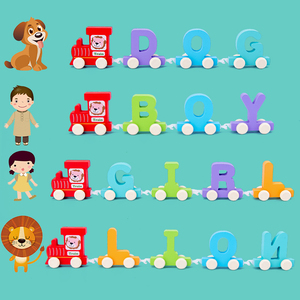 Montessori Cartoon numero lettere piccolo treno blocchi educativi di apprendimento giochi cognitivi giocattoli per bambini ragazzi ragazze regali - Product Image 4