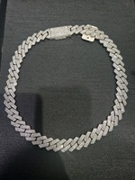 Kalung Rantai Cuban Hip Hop Moissanite Perak 925 Berkualitas Tinggi untuk Hadiah Ulang Tahun Pernikahan dengan Harga Ekspor