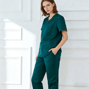 100% coton uniformes hospitaliers col en V à manches courtes de haute qualité pour les médecins hospitaliers infirmière - Product Image 5