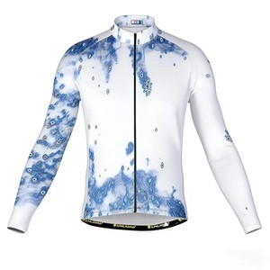 Maillot de cyclisme personnalisé de haute qualité, léger, respirant, coupe-vent, imprimé multicolores, fermeture éclair intégrale, manches longues, pour le vélo - Product Image 4