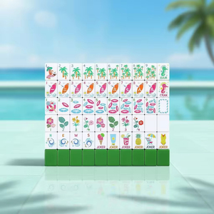 Jeu de tuiles de Mahjong américain, 160 tuiles vertes gravées avec accessoires et sac de rangement, ensemble de Mahjong pour débutants - Product Image 1