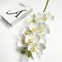 Hochwertige 10-Köpfige Handgefertigte Latex Künstliche Realistische Weiße Rosa Cymbidium-Orchideen für Hochzeits- und Heimdekoration