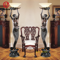 Nouveau design bronze décor sculpture bronze prométheus Sculpture lampadaire statue