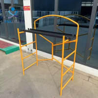 Supermarché même article bricolage Portable jaune peint échafaudage pliable Mini H cadre échafaudage plate-forme d'échafaudage Mobile