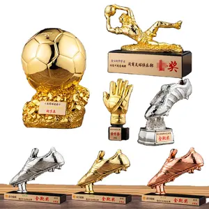 Sport Trofee Maat Voetbal Game Herinneringen Metalen Voetbal Ballon D'or Awards Trofee