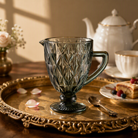 Lot de verrerie haut de gamme Kaly's – Flûtes à vin et verres à eau multicolores en forme de losange, design vintage, parois épaissies, anti-fuite, compatibles lave-vaisselle