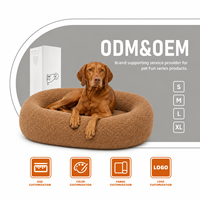 Premium Modernes Memory-Schaum-Hundebett mit Seitenkissen, Teddy-Fleece, Oval, Sofa-Stil, für mittelgroße bis große Hunde, kundenspezifische Fabrikfertigung, Eigenmarke